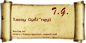 Tassy Gyöngyi névjegykártya